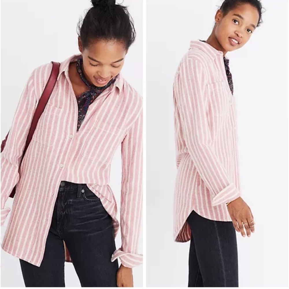 MADEWELL Classic Ex Boyfriend Flannel Button Down Shirt